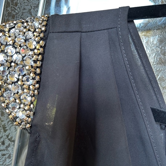 Charlotte Russe Black Blouse with Beaded Shoulders - Picture 5 of 7